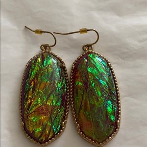 Purple iridescent earrings